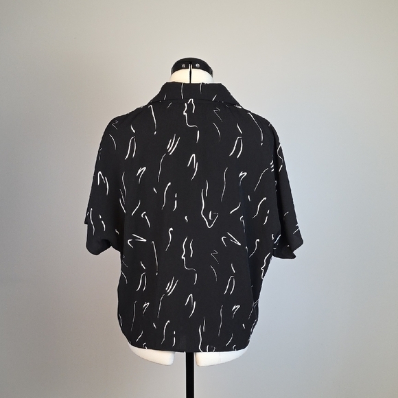 Icône par Simons Black & White Abstract Button-Up Shirt Size XL - Picture 3 of 8